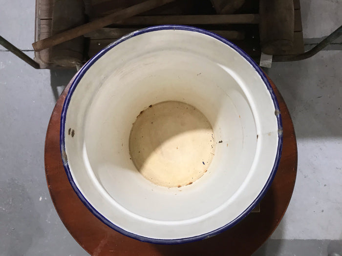 Vintage  European Enamel Water Bucket  #3402