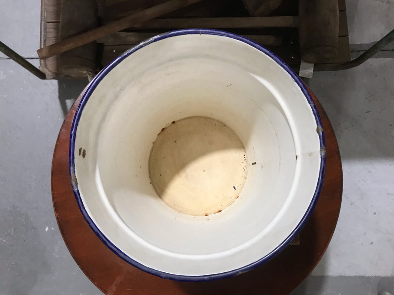 Vintage  European Enamel Water Bucket  #3402