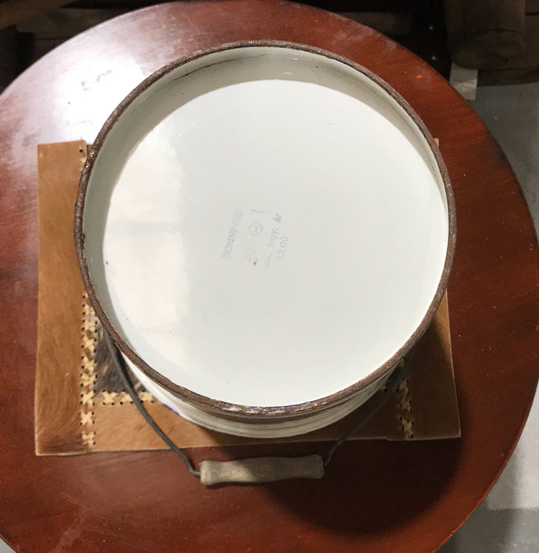 Vintage  European Enamel Water Bucket  #3402
