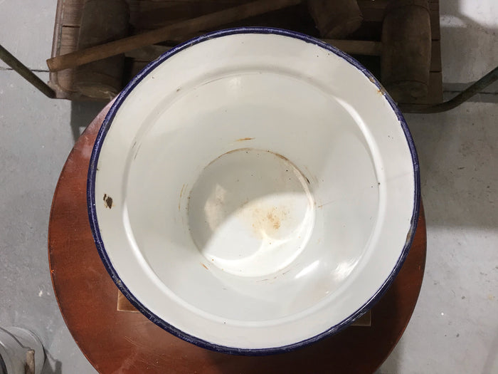 Vintage  European Enamel Water Bucket  #3405