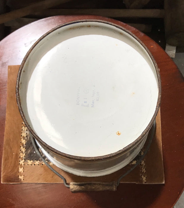 Vintage  European Enamel Water Bucket  #3405