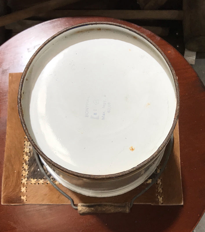 Vintage  European Enamel Water Bucket  #3405