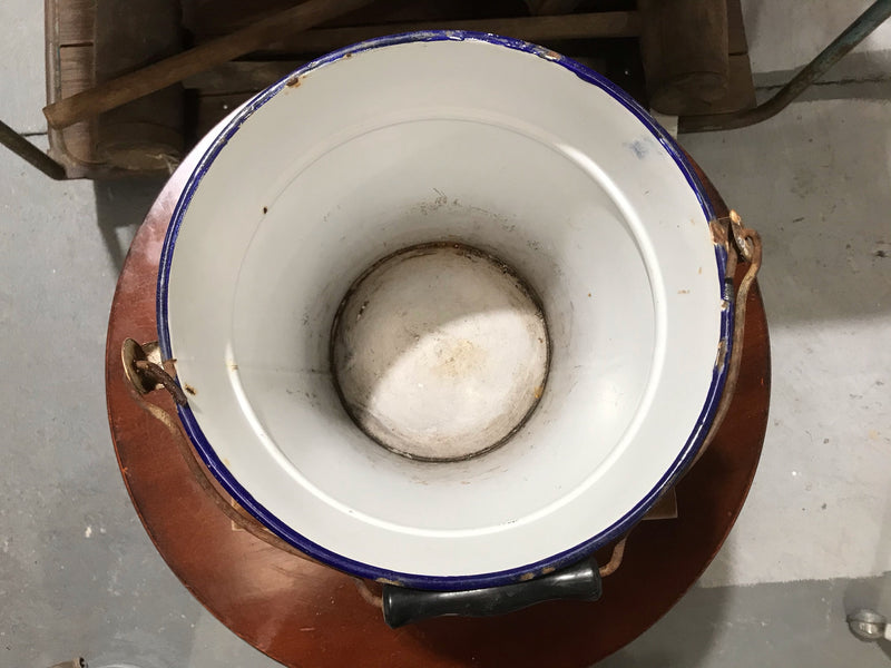 Vintage  European Enamel Water Bucket  #3406