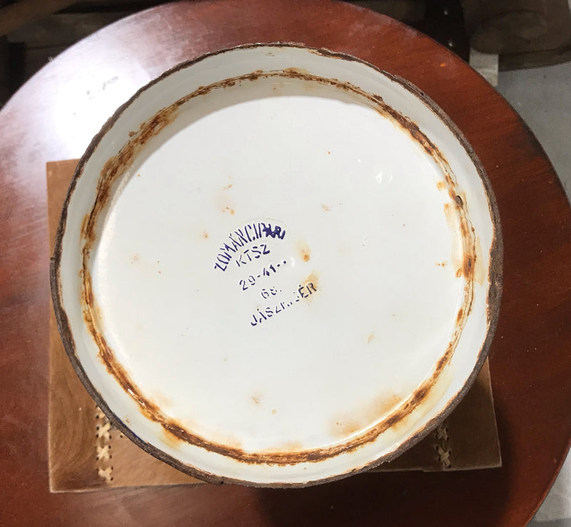 Vintage  European Enamel Water Bucket  #3406