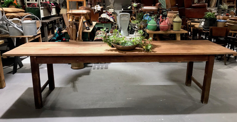 Vintage European Farmhouse  Tressle Table   #3417