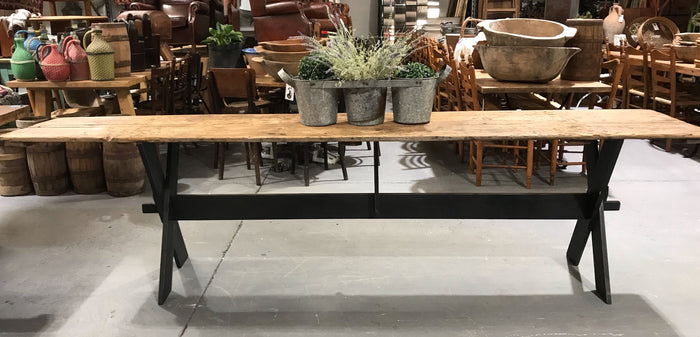 Vintage European Rustic Tressle  Table   #3419/ 4