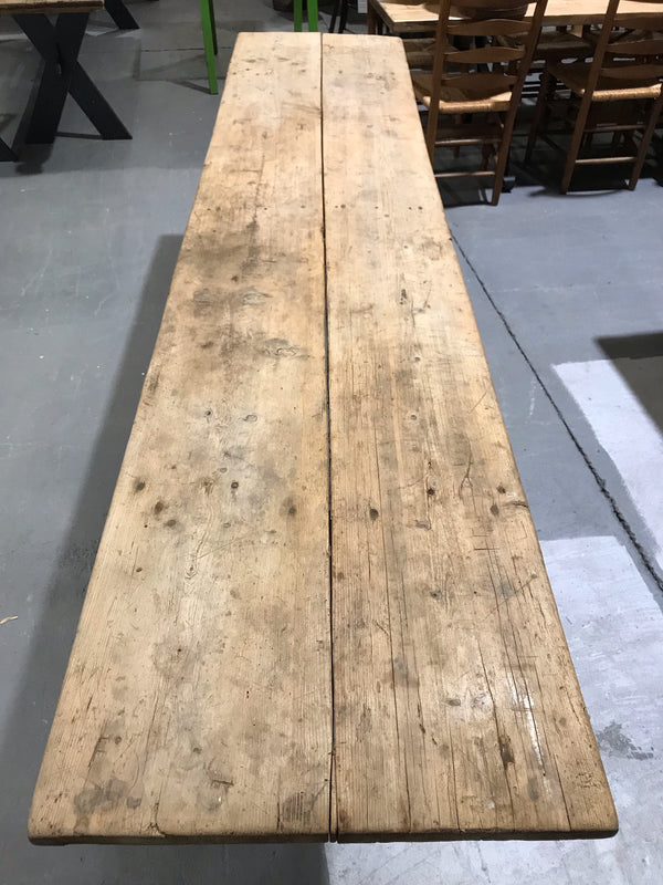 Vintage European Rustic Tressle  Table   #3419/3 Byron