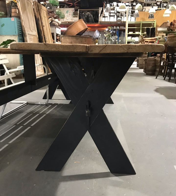 Vintage European Rustic Tressle  Table   #3419/3 Byron