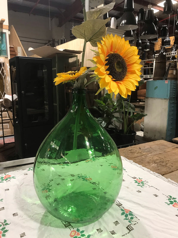 Vintage  Green  Demijohn Bottle #3421/ 1