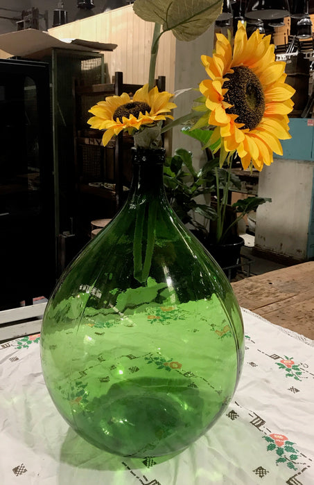 Vintage  Green  Demijohn Bottle #3421/ 4