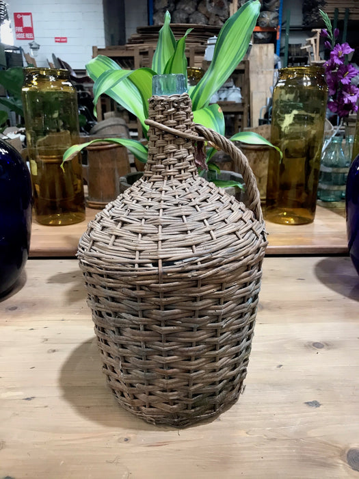 Vintage European Wicker Wine Demijohn Bottle  #3423/ 2
