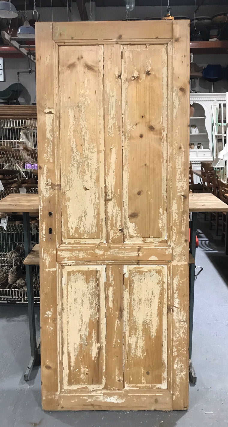 Vintage European Wooden House Door #3433/ 5
