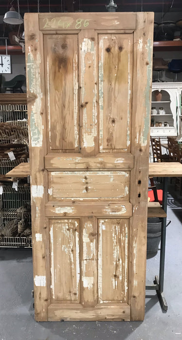 Vintage European Wooden House Door #3433/ 6