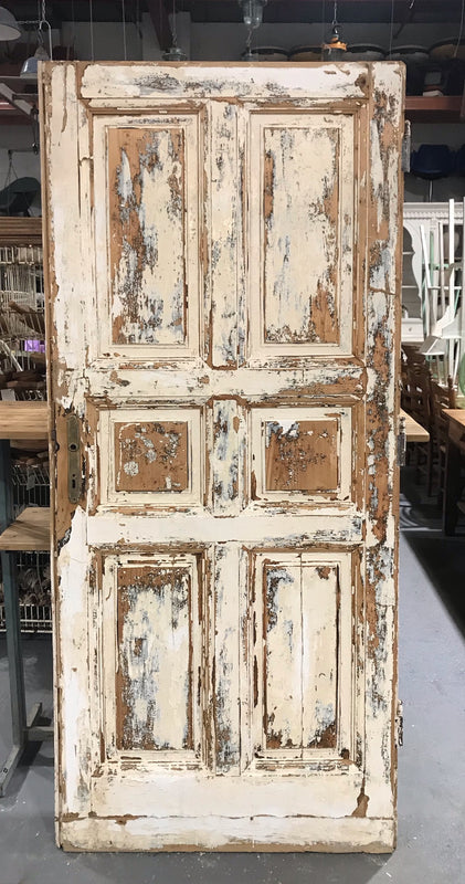 Vintage European Wooden House Door #3433/ 7