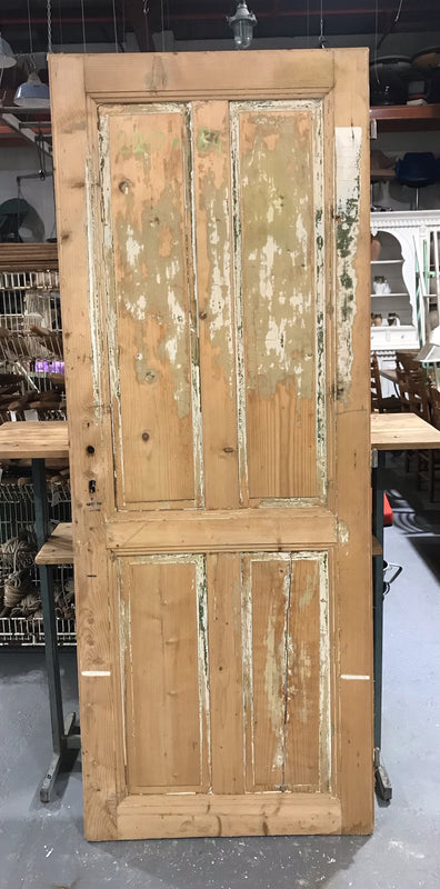 Vintage European Wooden House Door #3433/ 10