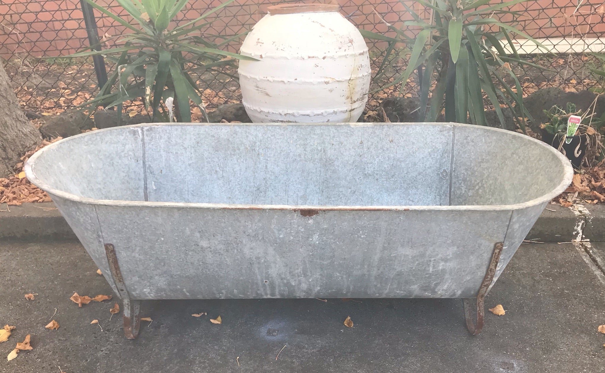 Vintage European  Galvanised Bath Tubs #3444/ 1