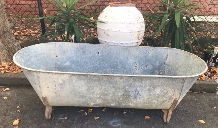 Vintage European  Galvanised Bath Tubs #3444/ 2