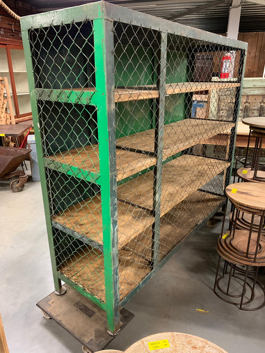 Vintage  Dutch metal mesh wire locker cabinet #2718