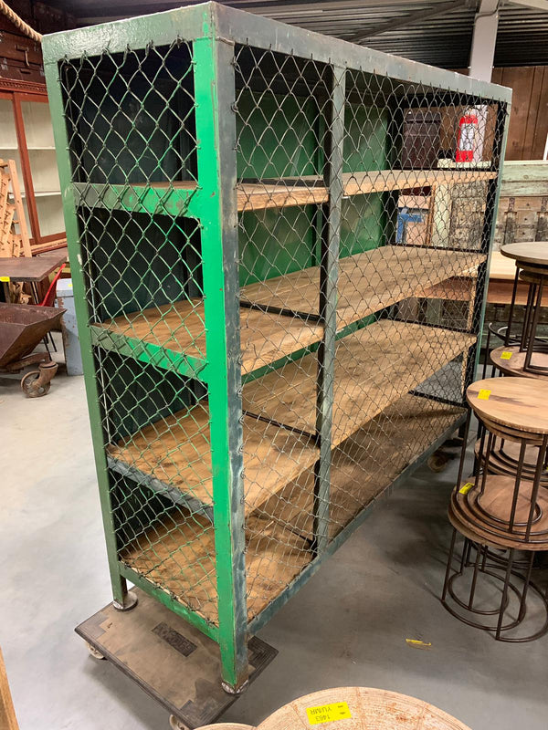 Vintage  Dutch metal mesh wire locker cabinet #2718