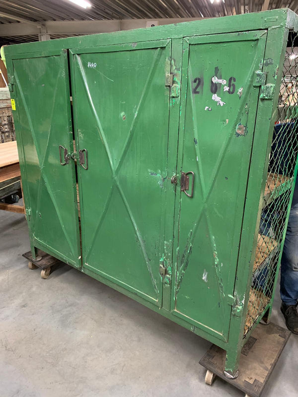 Vintage  Dutch metal mesh wire locker cabinet #2718