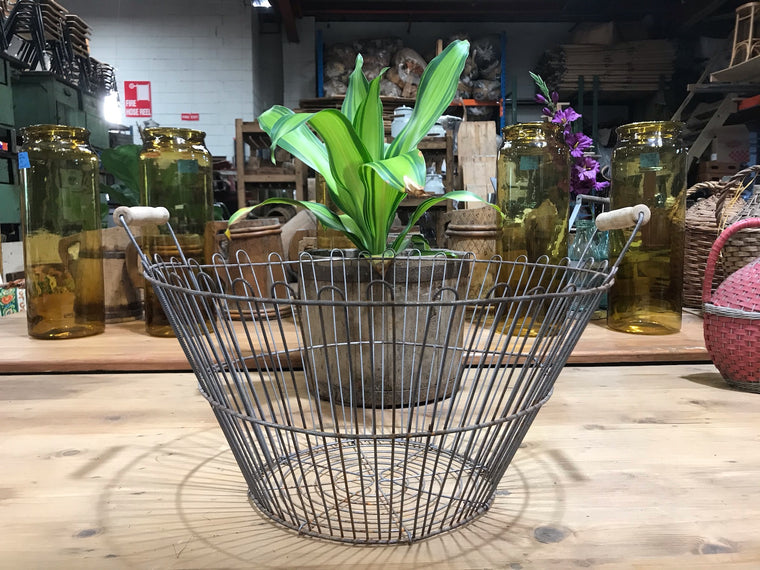 Vintage European Wire  Basket  #3447