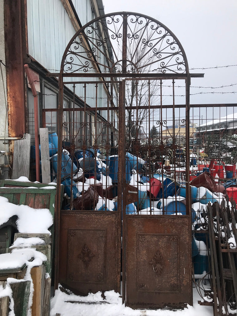 Vintage industrial European  church iron door way and gate #2277