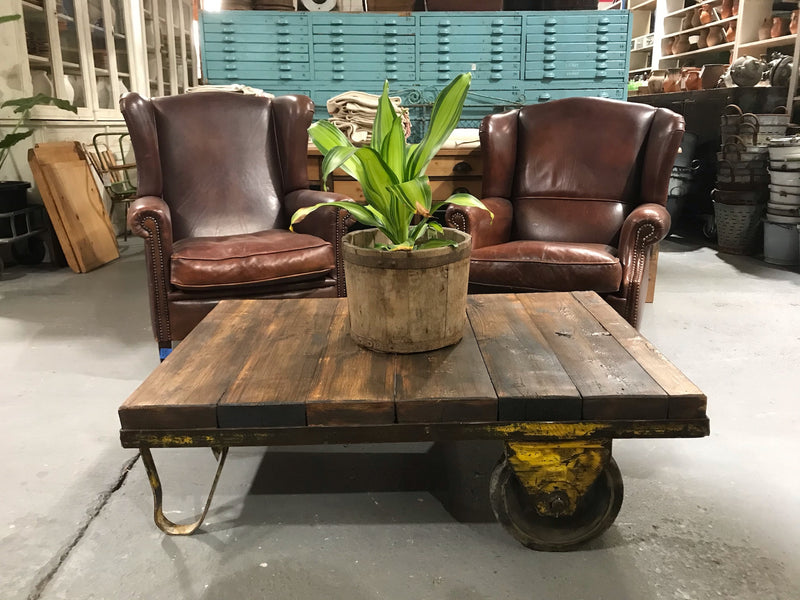 Vintage European Rail Cart Coffee Table  #3451 A