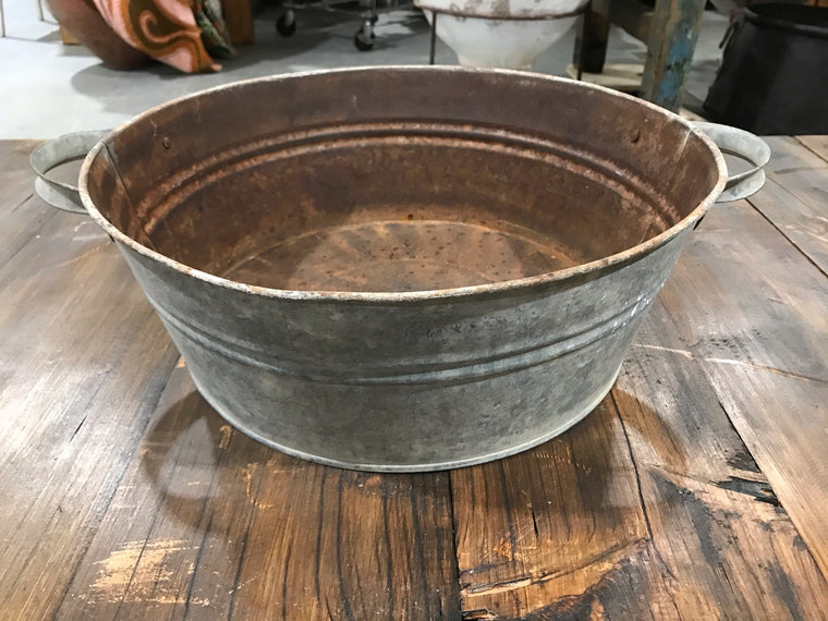 Vintage  European Galvanised Wash Tub # 3452 B