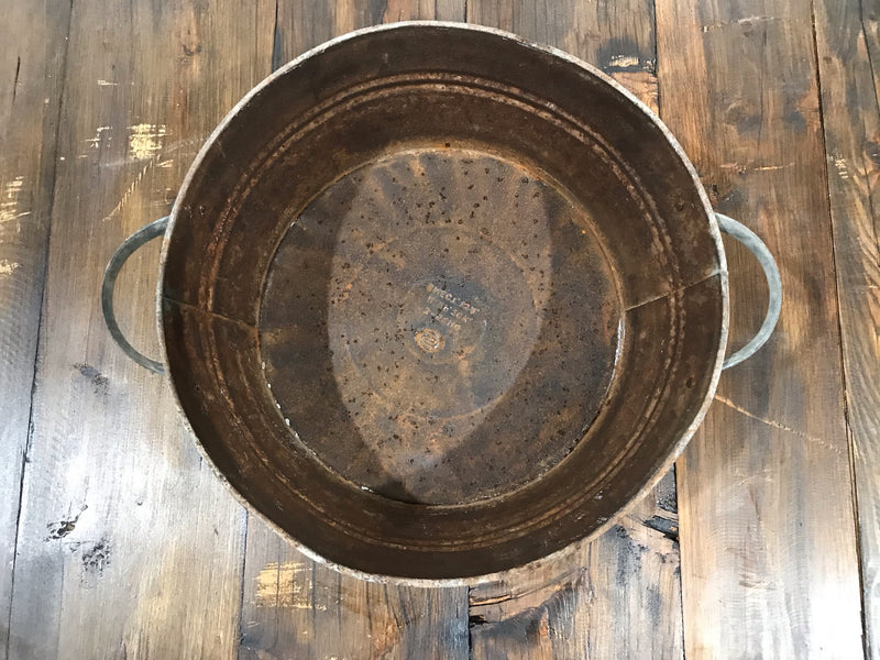 Vintage  European Galvanised Wash Tub # 3452 B