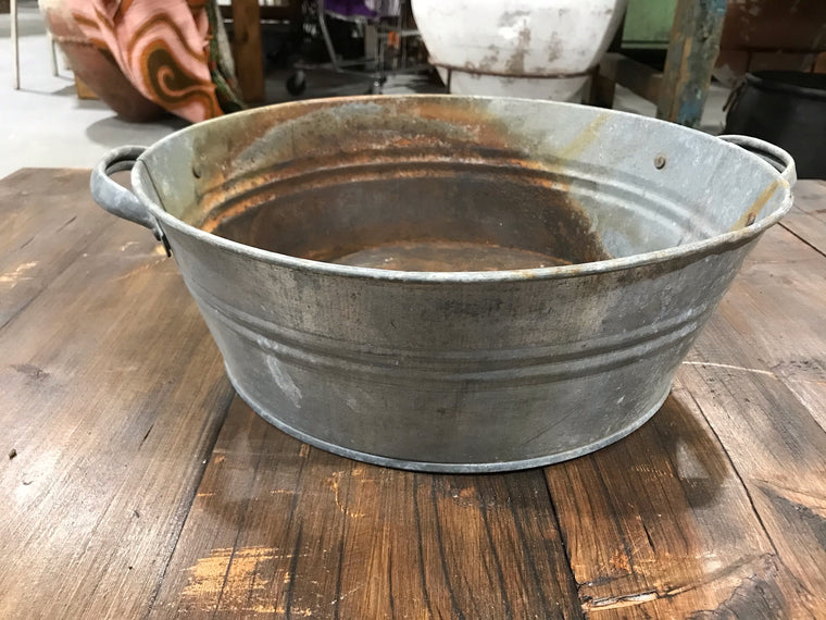 Vintage  European Galvanised Wash Tub # 3452 C