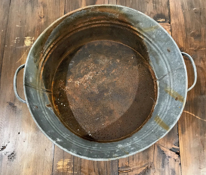 Vintage  European Galvanised Wash Tub # 3452 C