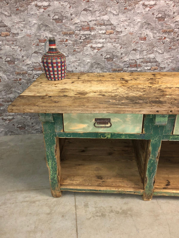 Vintage Industrial European Workbench / Kitchen Island  #2726