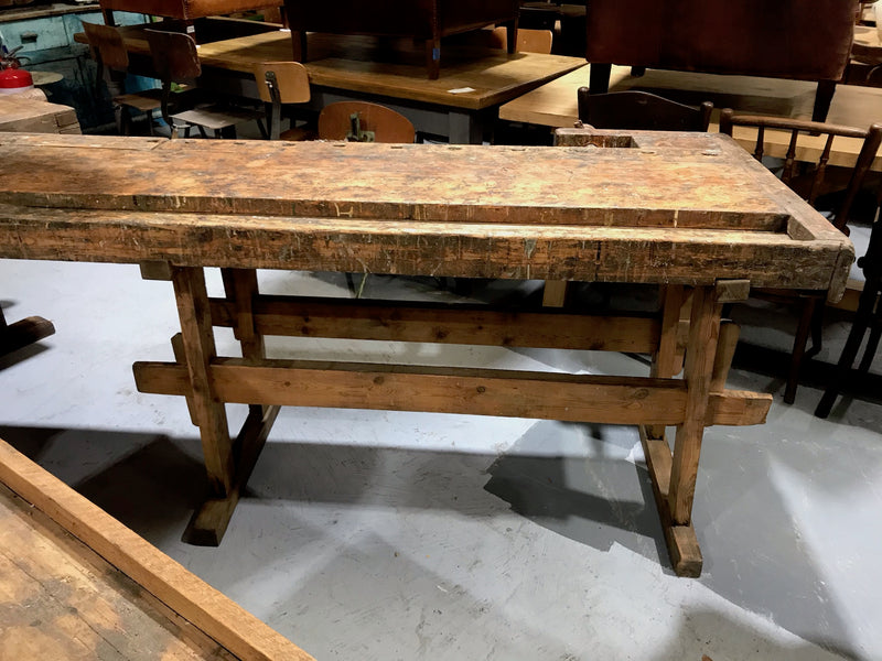 Vintage European Carpenters Workbench 1920s #3454 A