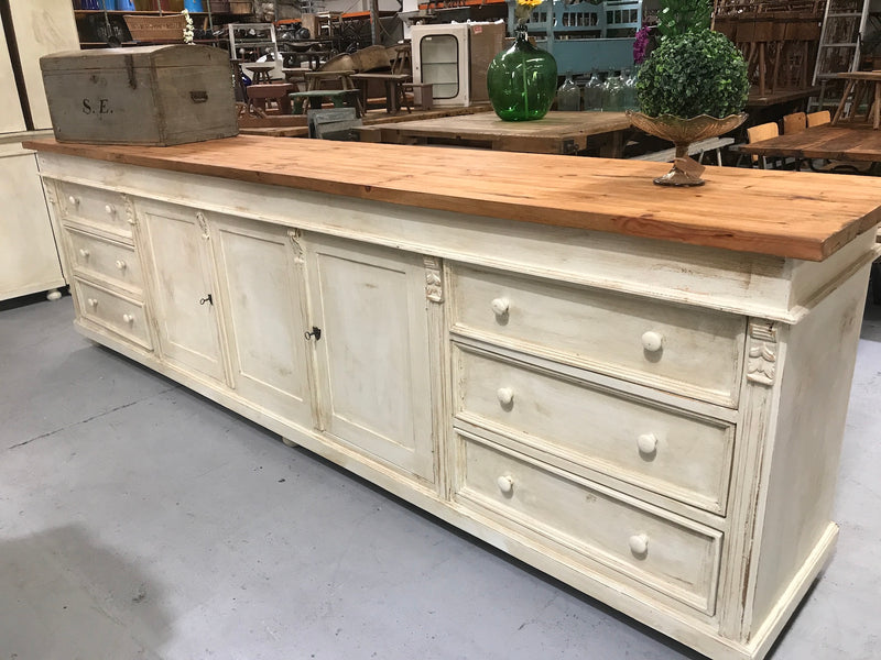 Vintage industrial European pharmacy counter  #2141 3080mt