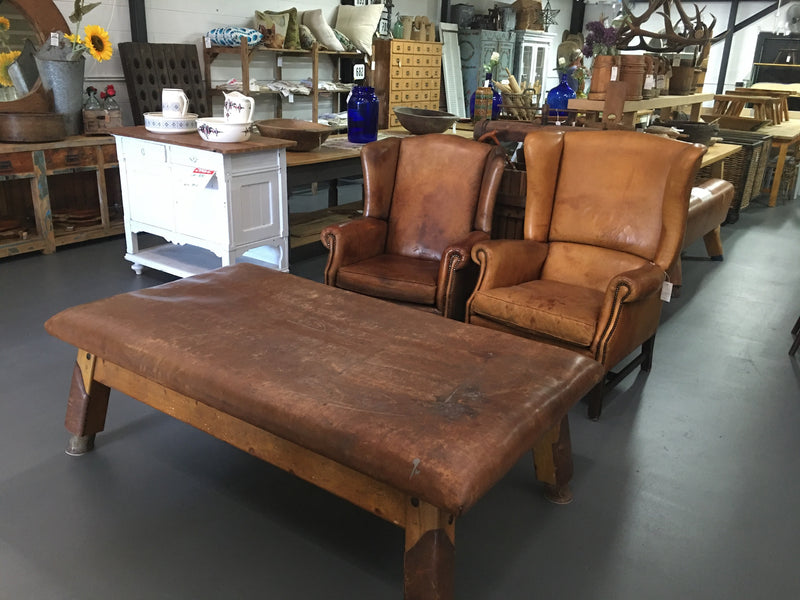 Vintage Romanian Leather Gym Table  so RARE #B2350 Byron