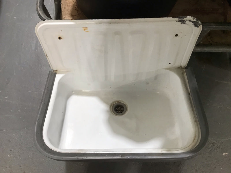 Vintage  European Enamel Wall Sink #3457 A