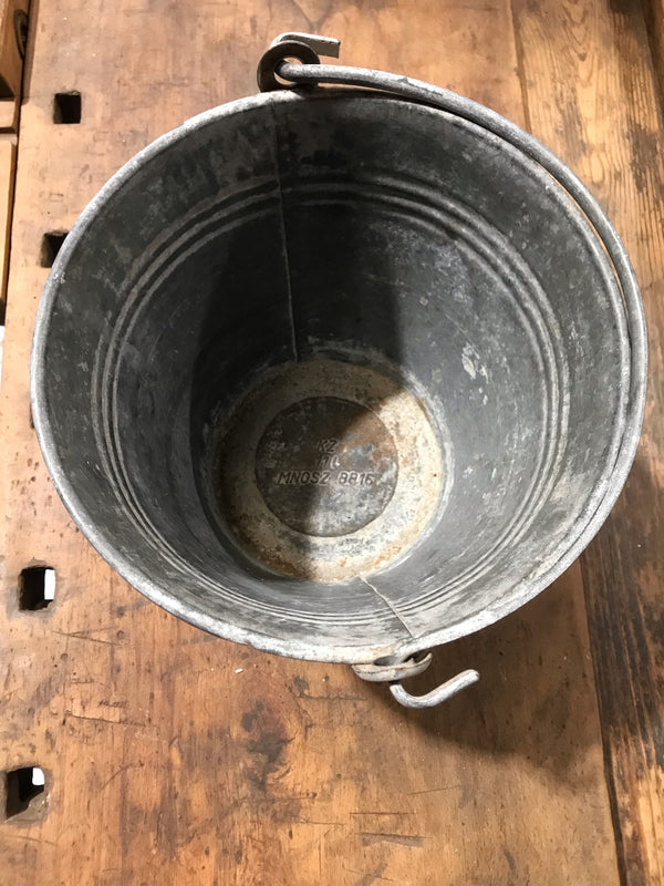 Vintage  European Galvanised  Water Bucket  #3458 B