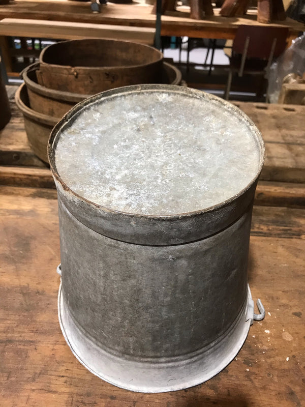 Vintage  European Galvanised  Water Bucket  #3458 B