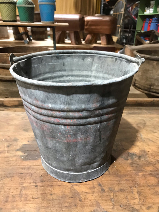 Vintage  European Galvanised  Water Bucket  #3458 F