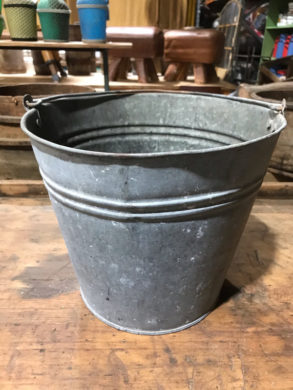 Vintage  European Galvanised  Water Bucket  #3458 G