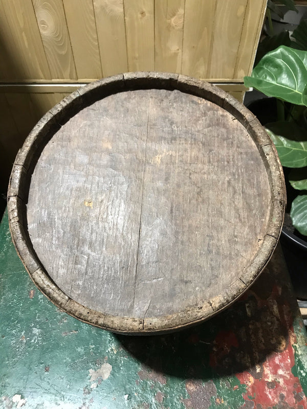 Vintage  European Wooden Bucket #3461 A