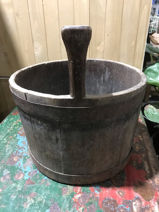 Vintage  European Wooden Bucket #3461 A