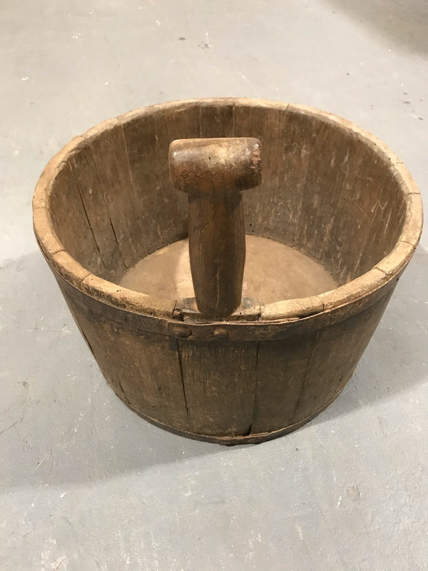 Vintage  European Wooden Bucket #3461 B