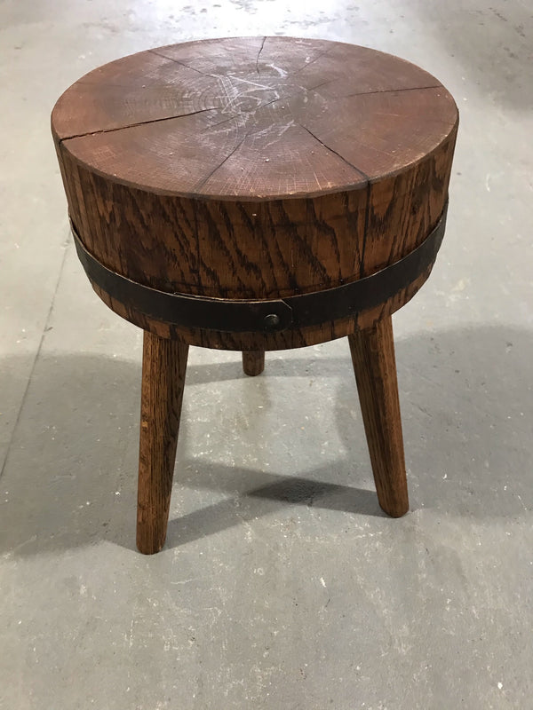 Vintage  European Wooden Block Stool #3462 D