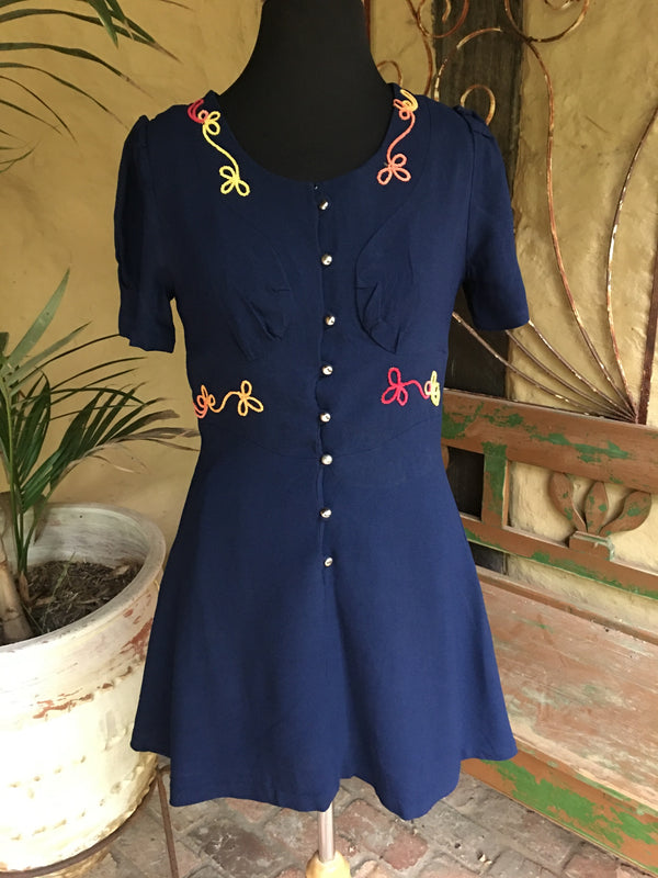 Vintage 70s Mini Dress C034 FREE AUS POSTAGE Fossil Vintage Australia