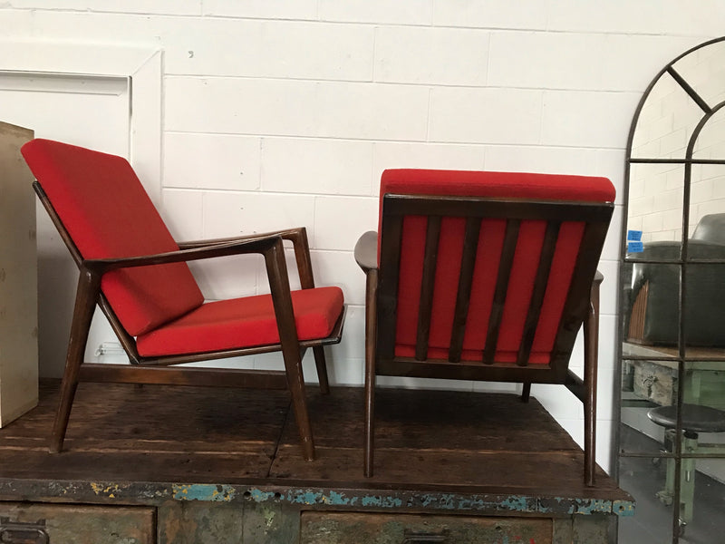 Vintage mid century club chair set #3467 Byron