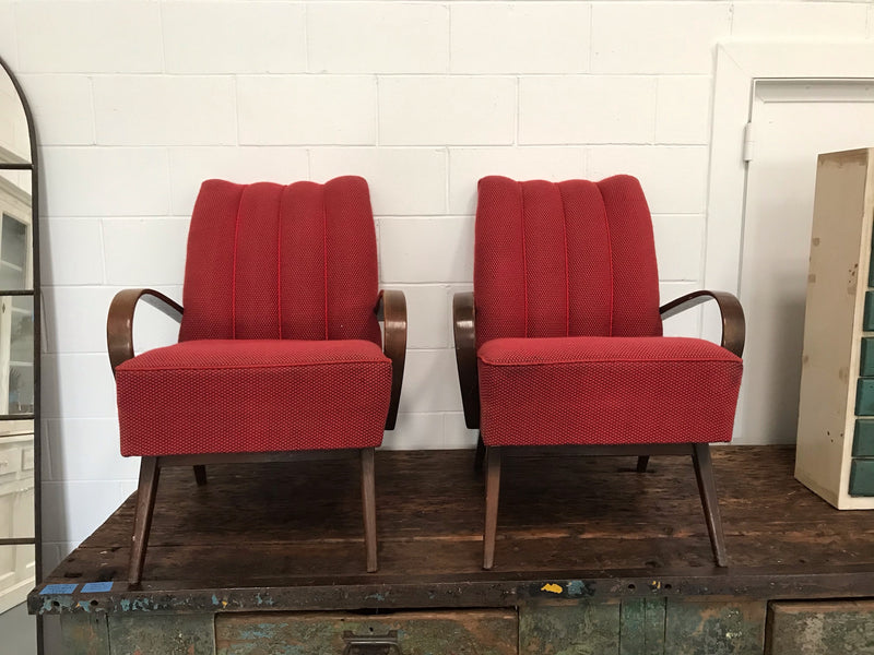 Vintage industrial Czech Jindrich Halabala club chair sold as a set #3468 Byron
