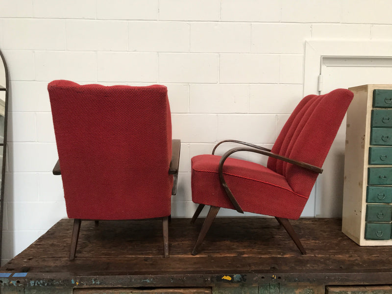 Vintage industrial Czech Jindrich Halabala club chair sold as a set #3468 Byron