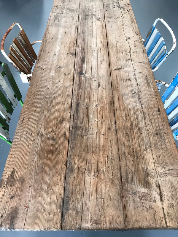 Vintage European Rustic Tresle  Table   #3472 Byron
