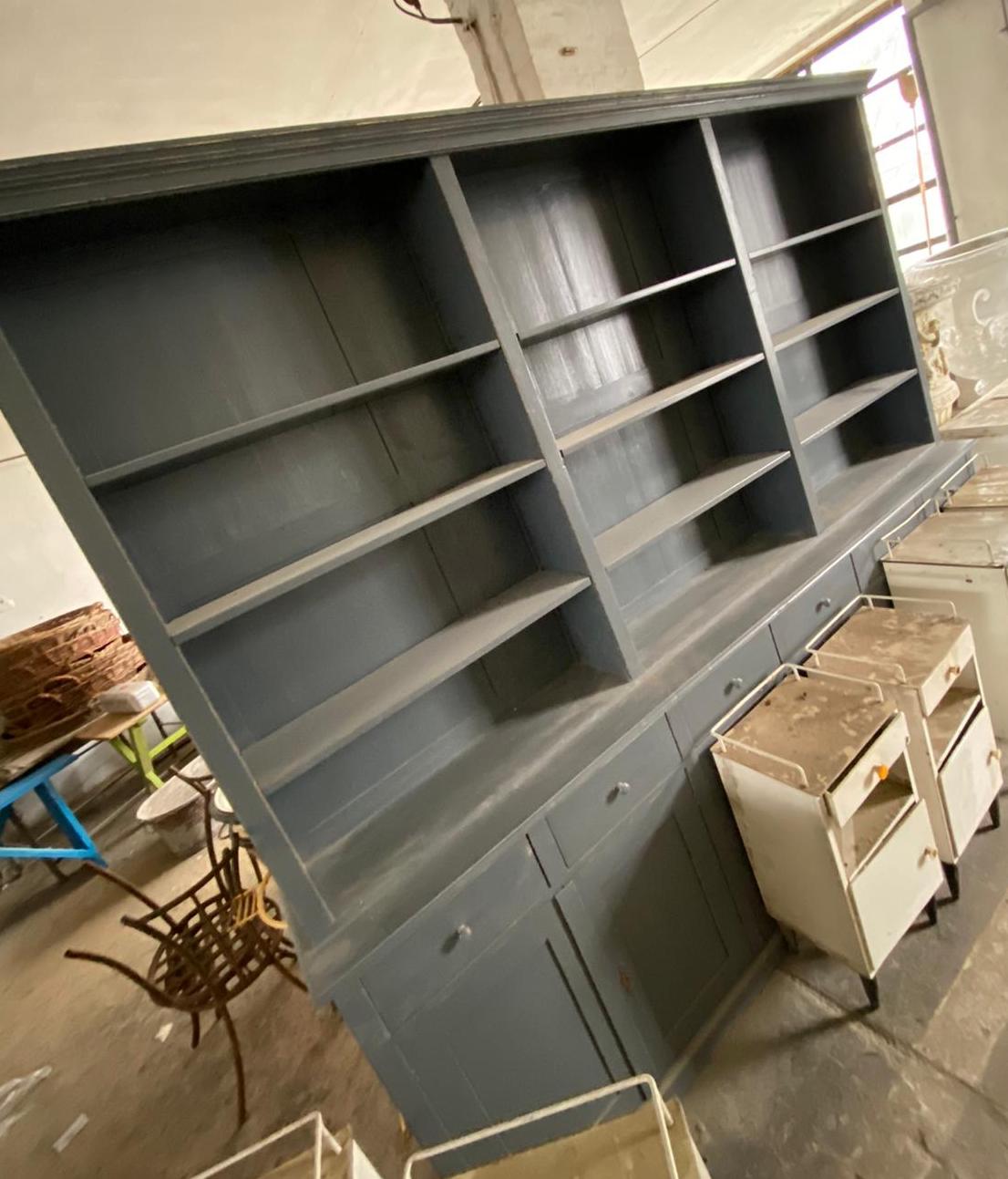 Vintage  European  shop shelving unit # 3503 grey August container